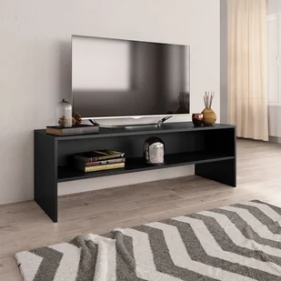Szafka pod TV czarna 120x40x40 cm materiał drewnopochodny - Szafki RTV - miniaturka - grafika 1