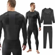 Bielizna sportowa męska - BIELIZNA MĘSKA TERMOAKTYWNA MĘSKA 4F GÓRA + DÓŁ SZYBKOSCHNĄCA KOMPLET S/M - miniaturka - grafika 1