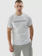 Koszulki sportowe męskie - Męski t-shirt z nadrukiem 4F 4FWAW24TTSHM1586 - biały - miniaturka - grafika 1