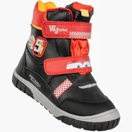 Śniegowce damskie - Śniegowce Dziecięce Ekoskóra Ocieplane Na Rzepy Trzewiki Zimowe Czerwone Wojtyłko 3Z24098 Czerwony 23 - miniaturka - grafika 1