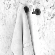 Akcesoria łazienkowe - Punktowy uchwyt na ręcznik okrągły czarny - miniaturka - grafika 1