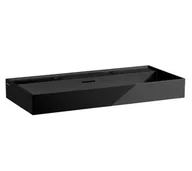 Umywalki - Laufen Kartell Umywalka wisząca lub nablatowa 100x46 cm z 2 otworami na baterię czarny połysk H8163370201071 - odbiór osobisty: Kraków, Warszawa - miniaturka - grafika 1