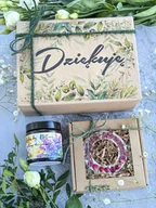 Świece - Zestaw prezent dla Nauczyciela Dziękuję świeca Jaśmin i bez + zawieszka różana - miniaturka - grafika 1