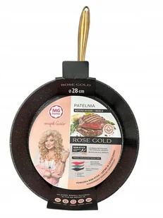 Patelnia tradycyjna MG home 28 cm non-stick (nieprzywierająca) ROSE GOLD - Patelnie - miniaturka - grafika 1