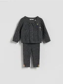 Komplety dla niemowląt - Reserved - Dzianinowy komplet z wiskozą - ciemnoszary - miniaturka - grafika 1