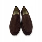 Mokasyny męskie - Mokasyny męskie zamszowe Old Money 42 - miniaturka - grafika 1