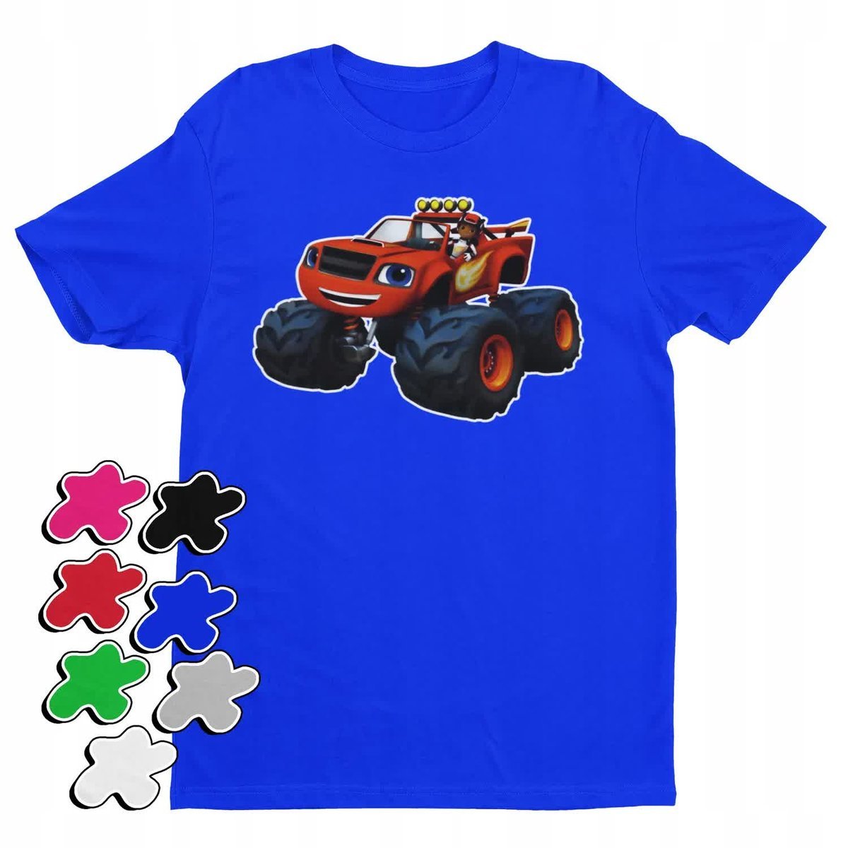 Koszulka T-Shirt Dziecięca Z Nadrukiem Blaze Mega Maszyny Auta -L 146-152