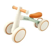 Rowerki biegowe - Rowerek biegowy na roczek Premium MILA szary zielony z brązowym siodełkiem - miniaturka - grafika 1