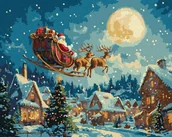 Kolorowanki, wyklejanki - Malowanie po numerach - Świąteczna bajka 40x50cm - miniaturka - grafika 1