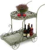 Wózki kuchenne - DanDiBo wózek do serwowania metalowy 93979 wózek kuchenny 70 cm wózek barowy wózek do herbaty vintage antyk - miniaturka - grafika 1