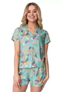 Piżamy damskie - LA104 Koszula od piżamy z dekoltem V i nadrukiem - model 3 - grafika 1