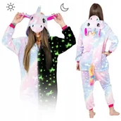 Stroje karnawałowe - Jednorożec Świecący Noc Piżama Kigurumi Onesie S - miniaturka - grafika 1
