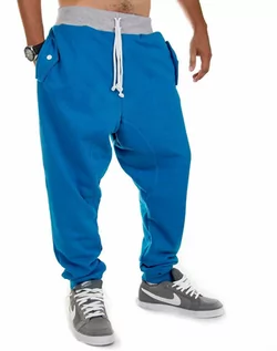 Spodnie sportowe męskie - Niebieskie spodnie dresowe ''Marco'' Carlo Lamon - grafika 1
