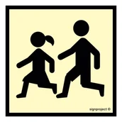 Systemy ekspozycyjne i znaki informacyjne - SA013 UWAGA! DZIECI, PO - PŁYTA PCV 1MM OSBLASKOWA; (600X600MM) - miniaturka - grafika 1