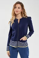Swetry damskie - Armor Lux zamek błyskawiczny kardigan, uszczelka/biały/grejpfrut, XXL damski, Pieczęć/Biały/Grejpfrut, XXL - miniaturka - grafika 1