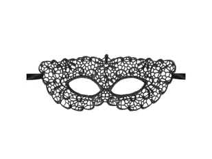 Maska Tajemnica koronkowa czarna - 1 szt. - Dodatki do strojów karnawałowych - miniaturka - grafika 1