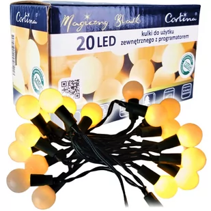 LAMPKI CHOINKOWE KULKI 20 LED 8 FUNKCJI ZEWNĘTRZNE - Oświetlenie świąteczne - miniaturka - grafika 1