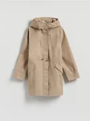 Kurtki damskie - Reserved - Wodoodporna kurtka z kapturem - beżowy - miniaturka - grafika 1