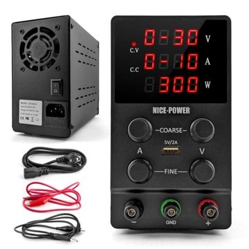 Zasilacz Laboratoryjny Serwisowy 30V 10A Regulowany Precyzyjny Usb CC CV