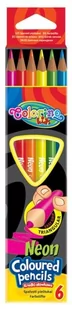 Colorino Kredki ołówkowe trójkątne neonowe 6 kolorów PATIO - Przybory szkolne - miniaturka - grafika 1