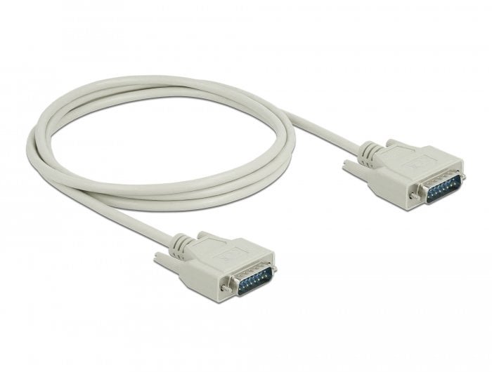 DeLOCK Serial Cable D-Sub15 male to male 2 m, Beige, 2 m, Sub-D15, Sub-D15, Male, Male