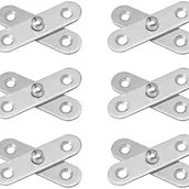 Zawiasy, okucia i inne akcesoria - Zawiasy do drzwi ze stali nierdzewnej, zawiasy obrotowe 360 stopni, mocowanie drzwi, 57 mm x 16 mm (srebrne) - miniaturka - grafika 1