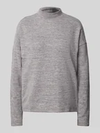 Bluzki damskie - Bluzka o kroju oversized z długim rękawem i stójką - miniaturka - grafika 1