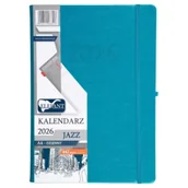 Kalendarze - Kalendarz 2026 A4 dzienny Jazz turkusowy - miniaturka - grafika 1