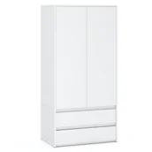 Szafy - Szafa HUGO Garderoba 2 Szuflady Drążek Biała Mat - miniaturka - grafika 1