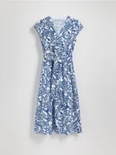 Sukienki - Reserved - Bawełniana sukienka midi z paskiem - granatowy - miniaturka - grafika 1