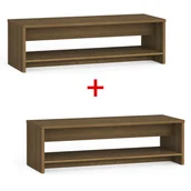 Wyposażenie sportowe i gimnastyczne - Ławka szatniowa z półka na obuwie 1+1 GRATIS, wzmocniona, 1500 mm, orzech - miniaturka - grafika 1