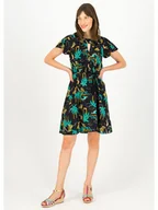 Sukienki - Blutsgeschwister Sukienka w kolorze czarno-turkusowym - miniaturka - grafika 1