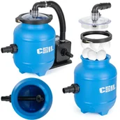 Akcesoria do basenów - COIL Pompa piaskowa do basenu 100W. wydajność 4000l/h + 320g kulek filtracyjnych Aqualoon - miniaturka - grafika 1
