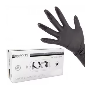 medaSEPT NITRILE PRIDE BLACK PF Rękawice diagnostyczne nitrylowe, bezpudrowe, czarne S, 100 szt. - >>> DARMOWA od 29zł <<< - Rękawiczki jednorazowe - miniaturka - grafika 1