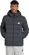 Kurtki męskie - Kurtka męska adidas Helionic Climawarm Stretch Hooded Down czarna JN2114 L - miniaturka - grafika 1