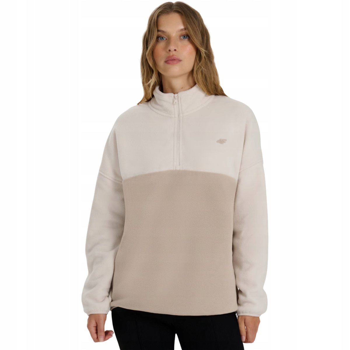 Bluza polarowa damska 4F F421 kremowa 4FWAW25TFLEF42112S 2XL