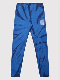 Spodnie sportowe damskie - Vans Spodnie dresowe Tie Dye VN00002K Niebieski Regular Fit - grafika 1