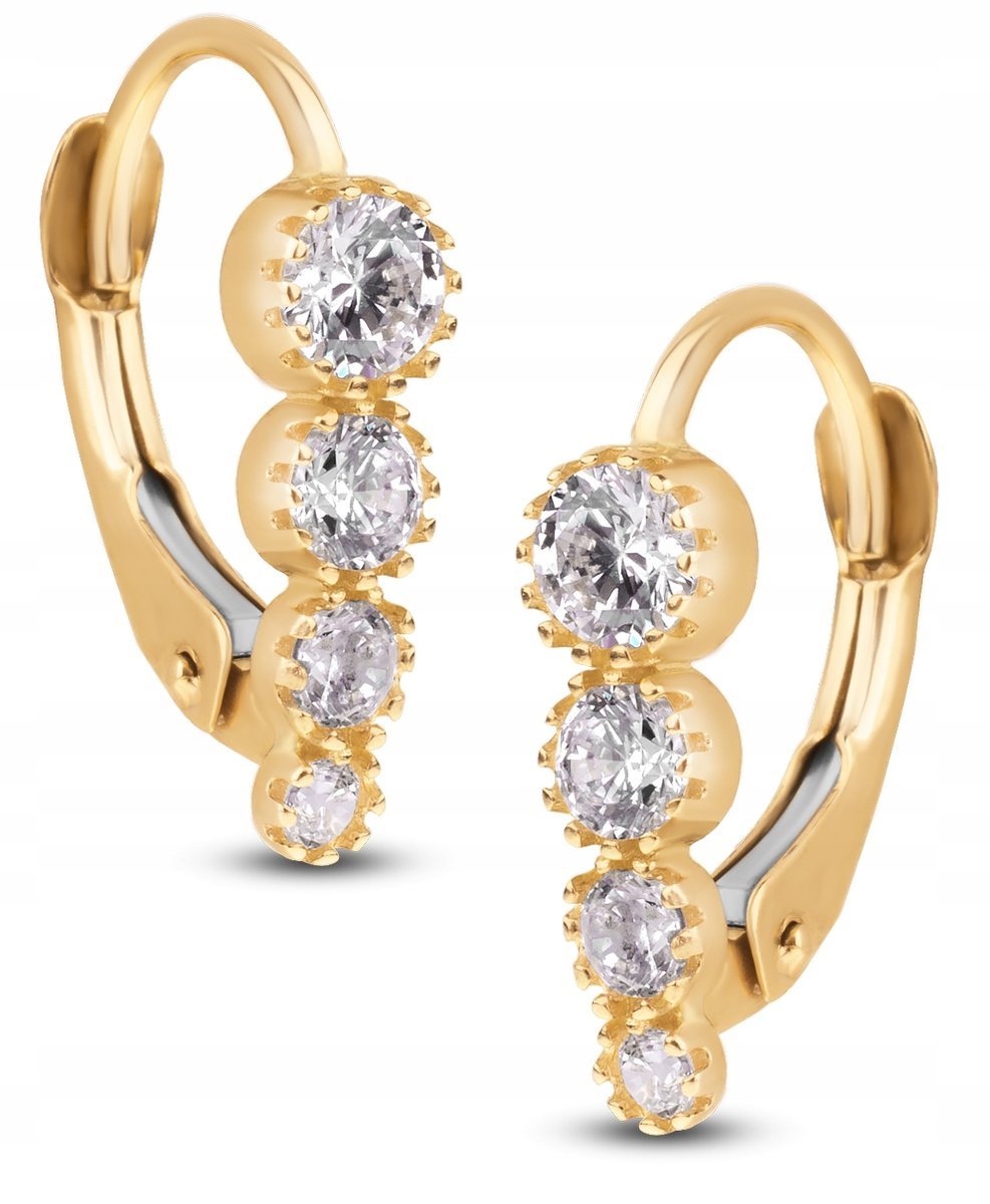 ZŁOTE KOLCZYKI ANGIELSKIE Z CYRKONIAMI STELLA 333