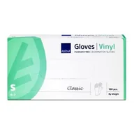 Rękawiczki jednorazowe - ABENA VINYL Rękawiczki rozmiar S winylowe bezpudrowe BIAŁE Classic, 100szt. - >>> DARMOWA od 49zł << - miniaturka - grafika 1