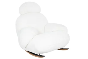 King Home Fotel bujany PLUSH FUR biały na płozach KH0101009575 - Fotele - miniaturka - grafika 1