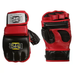 Rękawice B2 Division MMA02PU czarny czerwony r.L XL - Rękawice bokserskie - miniaturka - grafika 1