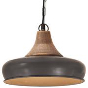 Lampy sufitowe - VidaXL Lumarko Industrialna lampa wisząca, szare żelazo i drewno, 26 cm, E27! 320900 VidaXL - miniaturka - grafika 1