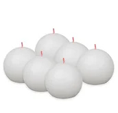 Świece - Bolsius Rustykalne świece kule Shine, 6 szt., 76x190 mm, zgaszona biel Sfeerpunt - miniaturka - grafika 1