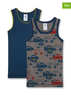 Sanetta Podkoszulki (2 szt.) w kolorze antracytowo-granatowym - Kaftaniki dla niemowląt - miniaturka - grafika 1