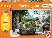 Puzzle - Schmidt puzzle SCHLEICH Zwierzęta lasu + 2 figurki - miniaturka - grafika 1