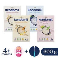 Kaszki dla dzieci - KENDAMIL Mix kaszek owocowych (4x150g) + łyżeczka - >>>  <<< - miniaturka - grafika 1