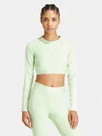 Koszulki i topy damskie - adidas Koszulka techniczna Hyperglam Training IN6776 Zielony Slim Fit - miniaturka - grafika 1