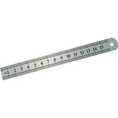 Poziomice, łaty, miary - Przymiar stalowy sztywny dwustronnie skalowany 330 x 28 mm - miniaturka - grafika 1