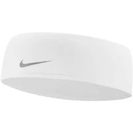 Ozdoby do włosów - Nike Dri.Fit Swoosh Headband 2.0 opaska do biegania (biała - srebrna) - miniaturka - grafika 1