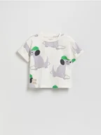 Bluzki dla niemowląt - Reserved - T-shirt oversize z nadrukiem - złamana biel - miniaturka - grafika 1